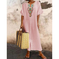Damen Sommer Maxikleid in Rosa