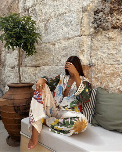 Amelie | Zweiteiliges Set mit Verspielten Drucken für Freizeit und Entspannung