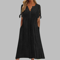 Siv | Damen Frühlingskleid Strahlend Frisch Leicht Romantic Feminin in Schwarz