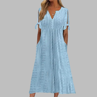 Siv | Damen Frühlingskleid Strahlend Frisch Leicht Romantic Feminin in Blau