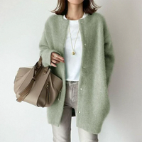Miline - Lässige Strickjacke mit langen Ärmeln in Grün