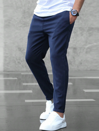 Nico | Herren Stretchhose Schick Bequem Komfort Business Casual in Marineblau