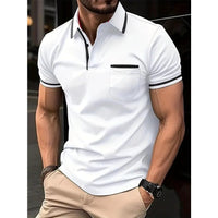 Ethan | Slim-Fit Poloshirt mit Kontrast in Weiß