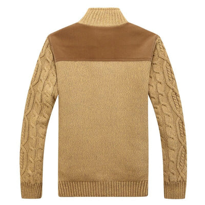 Herren-Strickjacke mit Plüsch-Innenfutter