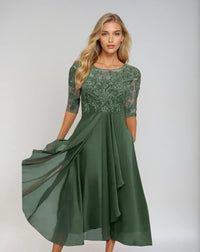 Margherita | Elegantes Spitzenkleid in Grün