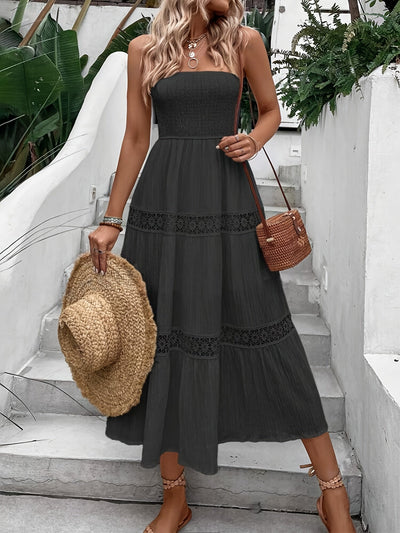 Fudus | Strapless Boho Maxi Kleid Mit Eleganten Spitzen Details