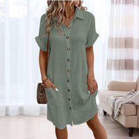 Blaire | Damen Sommerkleid Elegant Leicht Feminin Casual Modern in Olivgrün