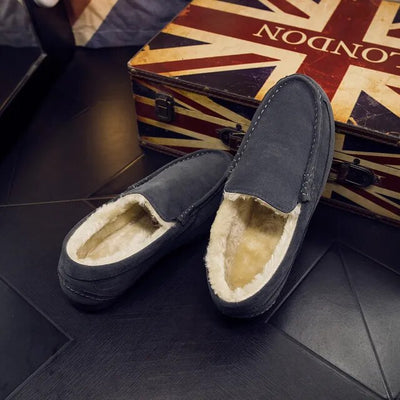 Herren Winter Leder Loafer Schuhe