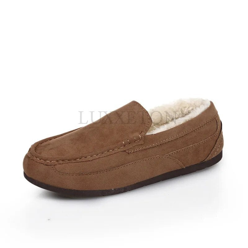 Herren Winter Leder Loafer Schuhe
