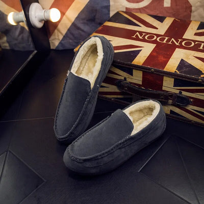 Herren Winter Leder Loafer Schuhe