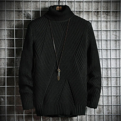 Geometrischer Strickpullover