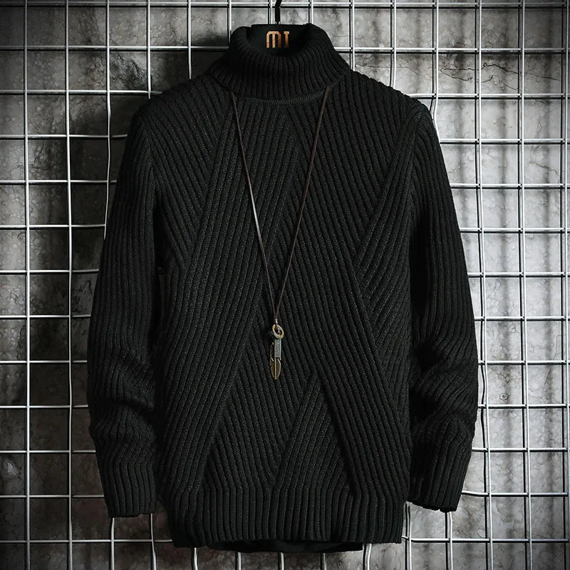 Geometrischer Strickpullover