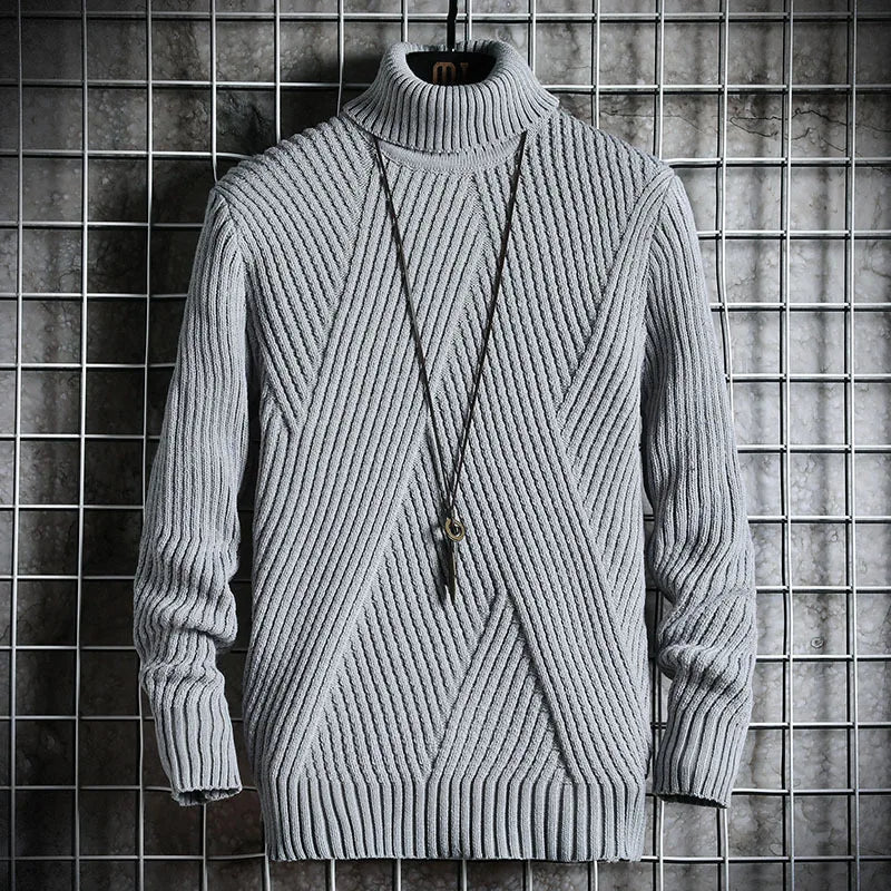 Geometrischer Strickpullover
