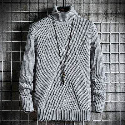 Geometrischer Strickpullover