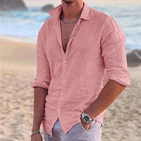 Eberhard | Herren Langarm Sommerhemd in Pink