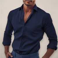 Elio | Herren Hemd mit langen Ärmeln in Marineblau