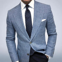 Heinrich | Herren Blazer Frühjahr Strukturiert Tailliert Textur Modern in Blau