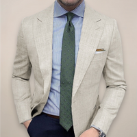 Heinrich | Herren Blazer Frühjahr Strukturiert Tailliert Textur Modern in Beige