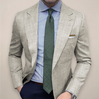 Heinrich | Herren Blazer Frühjahr Strukturiert Tailliert Textur Modern in Hellgrau