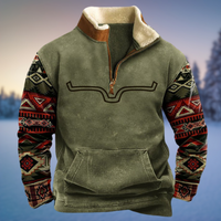 Merino Pullover Herren Mit Halb-Reißverschluss, Lässiger Winterpullover Für Komfort Und Stil in Stil 1