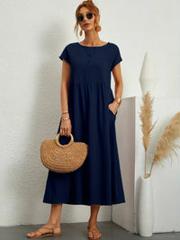 Cintia – Lässiges Midi Kleid in Marineblau