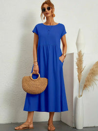 Cintia – Lässiges Midi Kleid in Blau