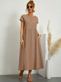 Cintia – Lässiges Midi Kleid in Khaki