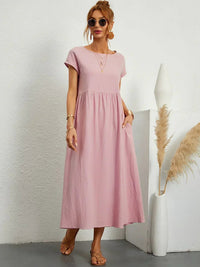 Cintia – Lässiges Midi Kleid in Rosa