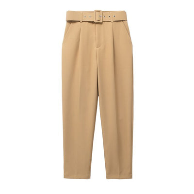 Lässige High-Waist-Hose Mit Gürtel Und Taschen Für Damen |  Perfekt für lässige Tage