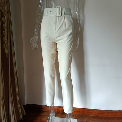 Lässige High-Waist-Hose Mit Gürtel Und Taschen Für Damen |  Perfekt für lässige Tage