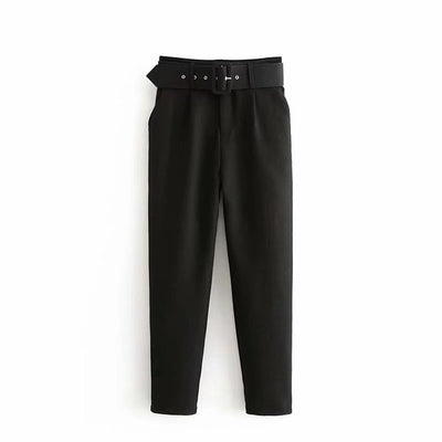 Lässige High-Waist-Hose Mit Gürtel Und Taschen Für Damen |  Perfekt für lässige Tage