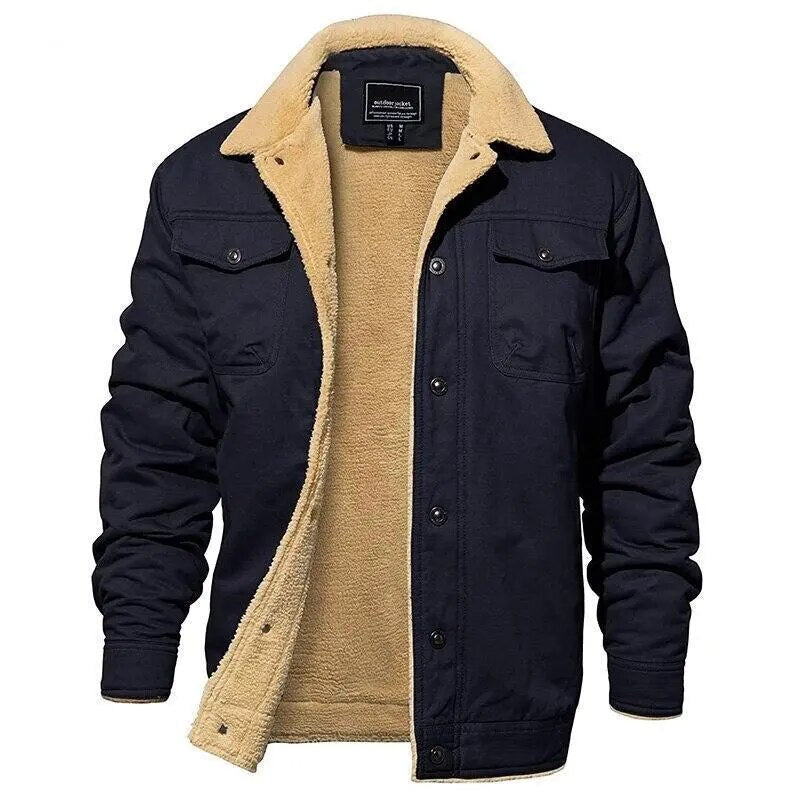 Warme Fleece-Cargo-Jacke für Männer