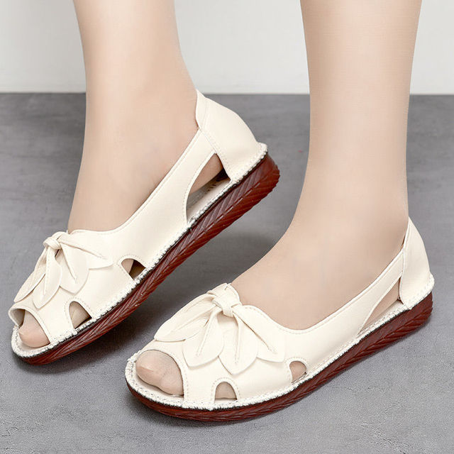 Befeli | Mehrfarbige Keilsandalen aus Echtem Leder