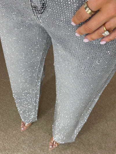 Fudus | Jeans Mit Hoher Taille Und Diamant Details