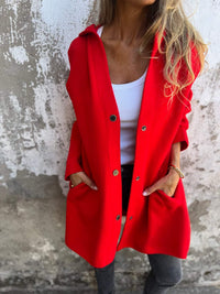 Natalie - Freizeitblazer mit Kapuze in Rot