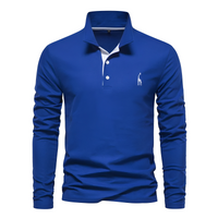 Antoine - Langärmeliges Herren-Poloshirt für den Alltag in Blau
