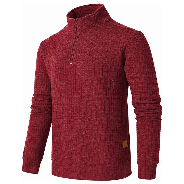 Pullover mit Reißverschluss und festem Muster