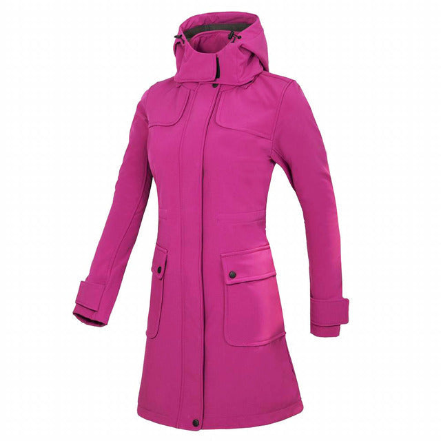 Flavia - Lässige Lange Outdoor-Skijacke Mit Kapuze Und Wasserdichtem Design Für Damen