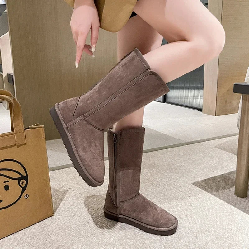 Bequeme Winter Knöchelstiefel mit Flacher Sohle und Reißverschluss für Damen | Ideal für das tägliche Tragen