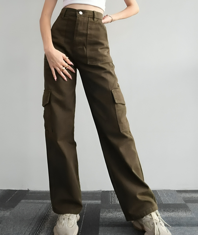 Binnie® | Cargohose für Damen mit hoher Taille und weitem Bein