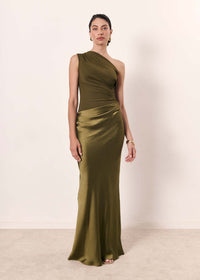 Damen Elegantes Maxikleid in Matcha