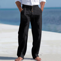 Nilo | Leichte Leinen Sommerhose in Schwarz