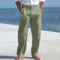 Nilo | Leichte Leinen Sommerhose in Olivgrün