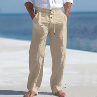 Nilo | Leichte Leinen Sommerhose in Khaki