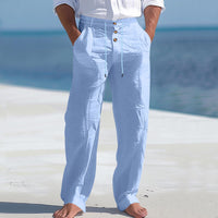 Nilo | Leichte Leinen Sommerhose in Hellblau