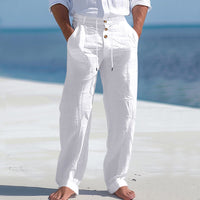 Nilo | Leichte Leinen Sommerhose in Weiß