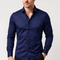 Benjamin | Herren Slim Fit Stretchhemd in Marineblau