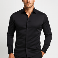Benjamin | Herren Slim Fit Stretchhemd in Schwarz