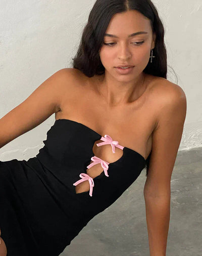 Kurdeli | Trägerloses Minikleid mit Schleifenknoten für Damen