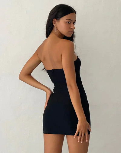Kurdeli | Trägerloses Minikleid mit Schleifenknoten für Damen
